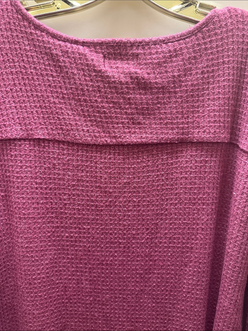 Wonderly Waffle Knit Hoodie - Plum - Picture 6 of 7